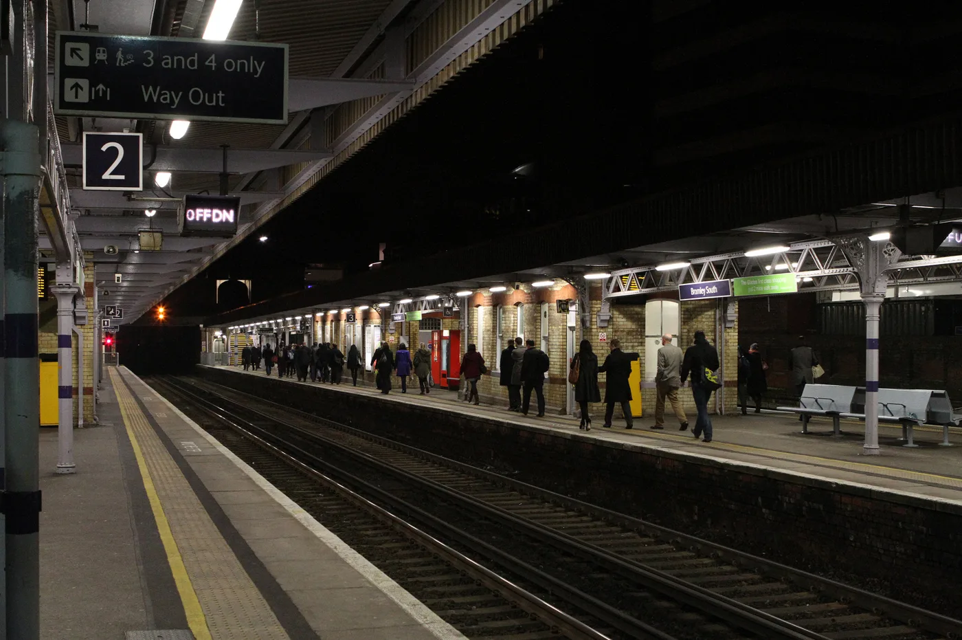 The platforms at Bromley South station
