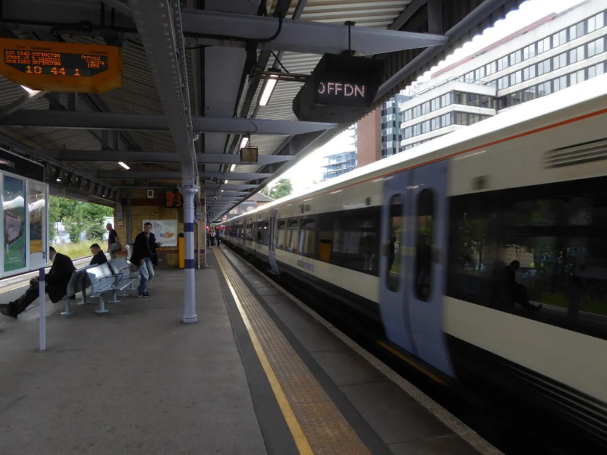 Looking west along the platforms at Bromley South station