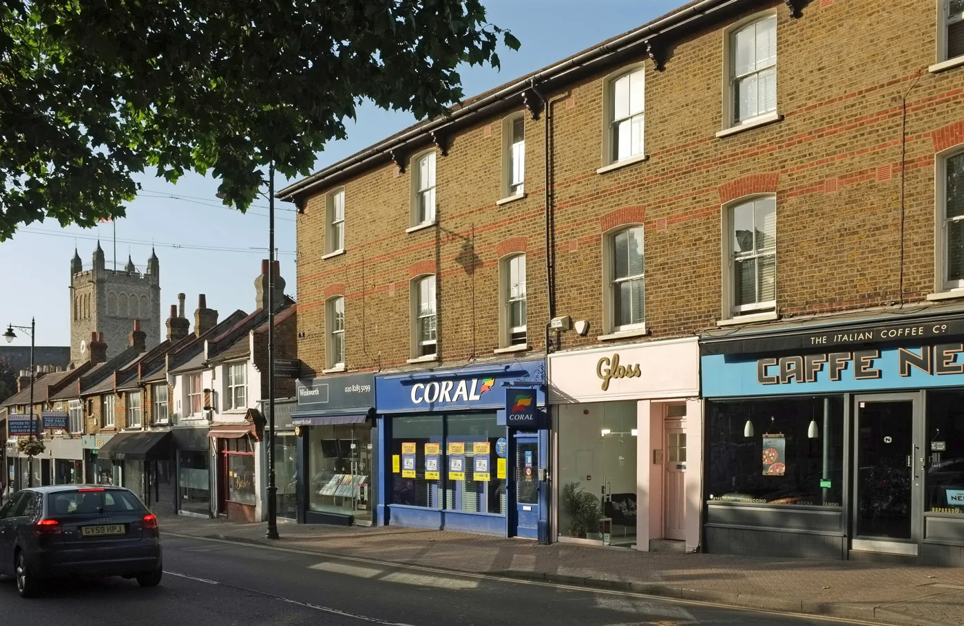 Shops on Chislehurst High Street. The picture does not show number 26.